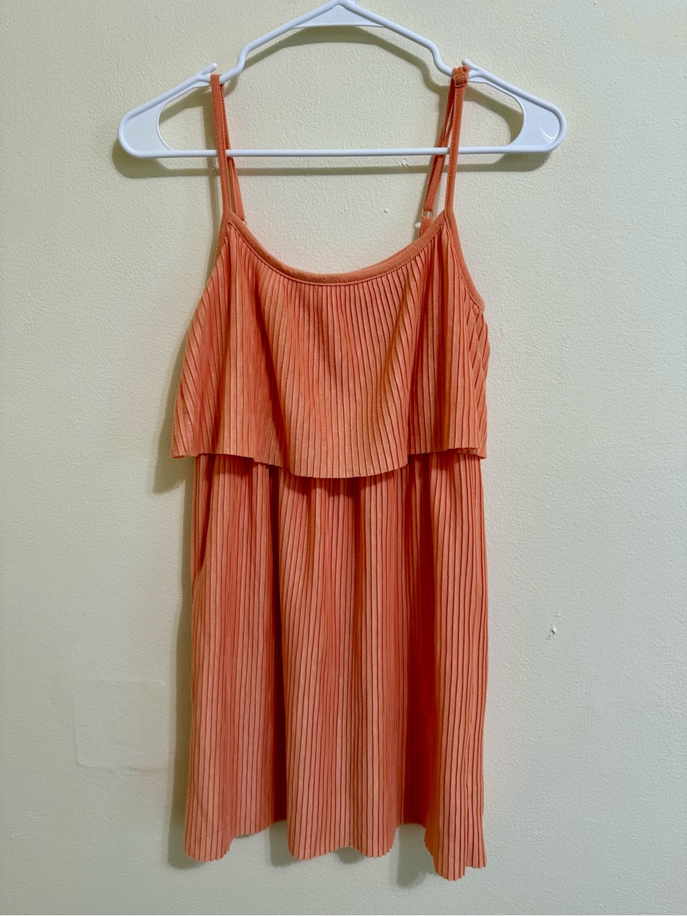 Forever 21 Ribbed Sleeveless Blouse - Coral Orange